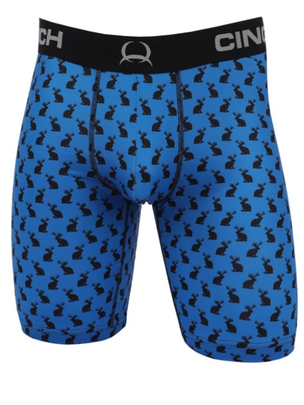 Cinch Blue Boxer Briefs with Black Rabbit Print and Black Waistband